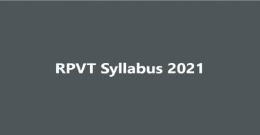 RPVT Syllabus 2021